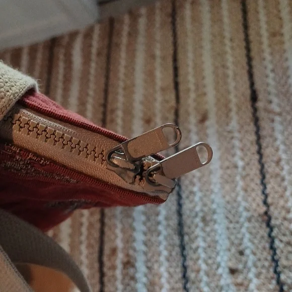 🔥🔥Bonnie Bag Upholstery palm trees vintage knitting needle point storage tote - Picture 7 of 16